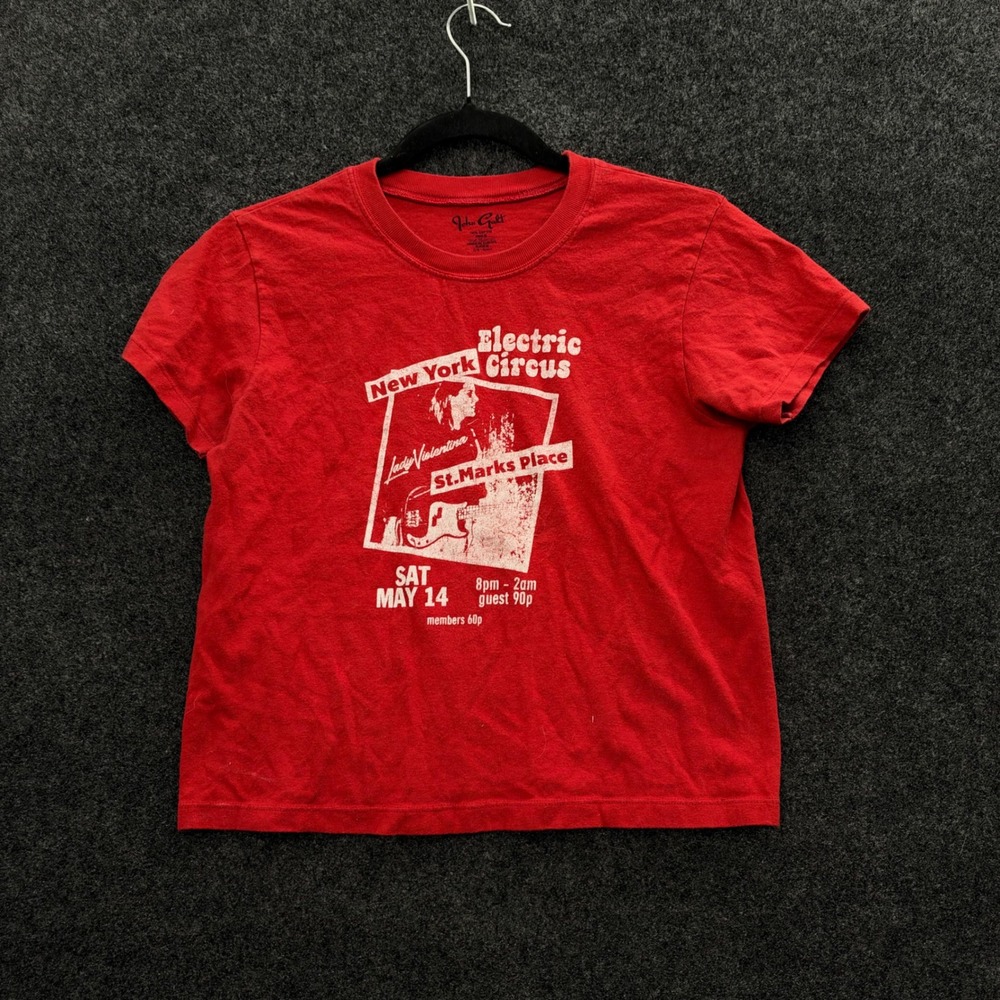 John Galt Red Electric Circus New York St Marks Place Graphic T-Shirt OS